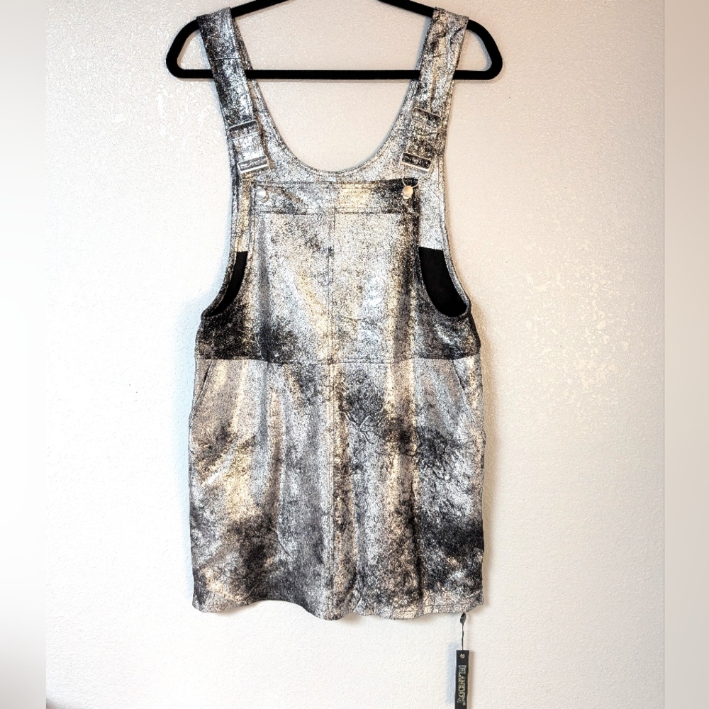 NWT BLANK NYC Metallic Overall Mini Dress Medium - Picture 5 of 5